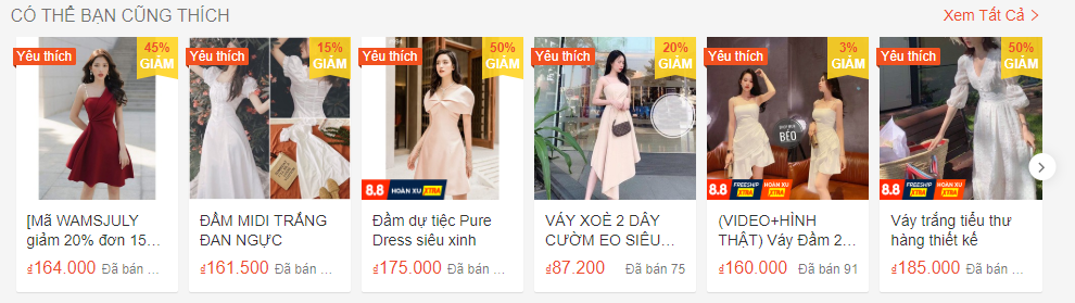 Shopee cung cấp nhiều mặt bán chạy và các sản phẩm liên quan để đảm bảo rằng khách hàng tìm thấy các sản phẩm thay thế nếu sản phẩm họ đang xem không đáp ứng mong đợi của họ.