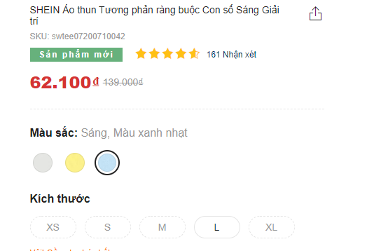 Shein Webstore hiển thị các đề xuất giá trị độc nhất dưới dạng nội dung nổi bật